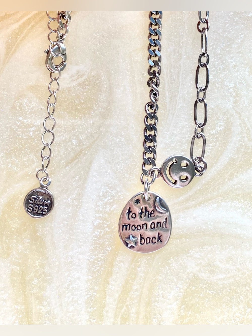 Sterling Silver 'To the Moon and Back' Pendant Necklace